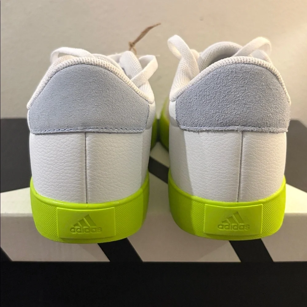 NIB [Adidas] VL Court 3.0 K Skateboard Tennis Shoes Sneakers Neon Youth 5 / W 6 - Picture 9 of 14